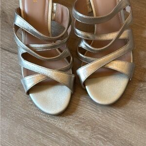 Elegant Silver Strappy Women's Sandals